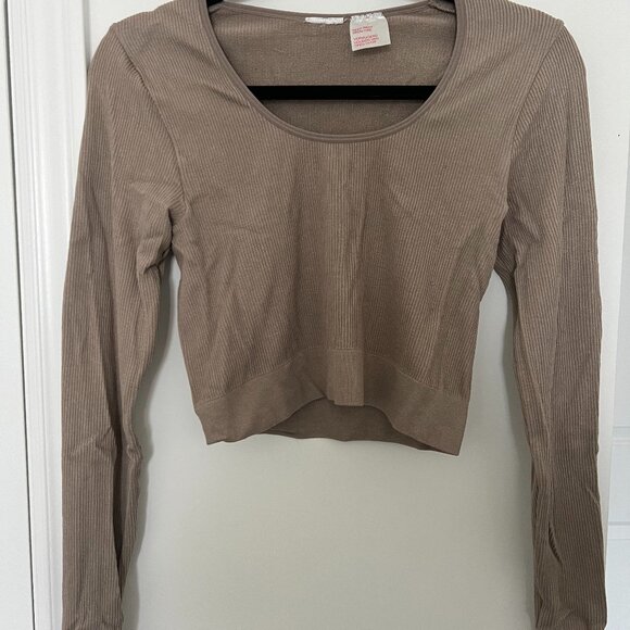 Women's long sleeve crop top Caramel Size S - Picture 1 of 2